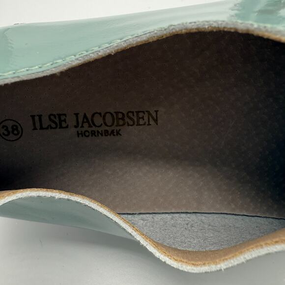 Ilse Jacobsen Tulip 3865 Loafer Womens 38 Green Patent Slip On Flat Shoes Casual - Picture 9 of 11